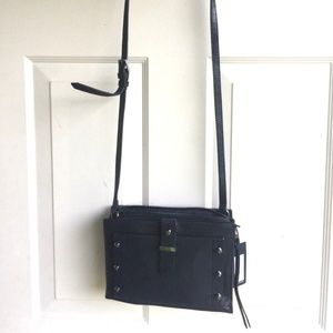 Botkier NY Black Metallic LeatherCrossbody Handbag